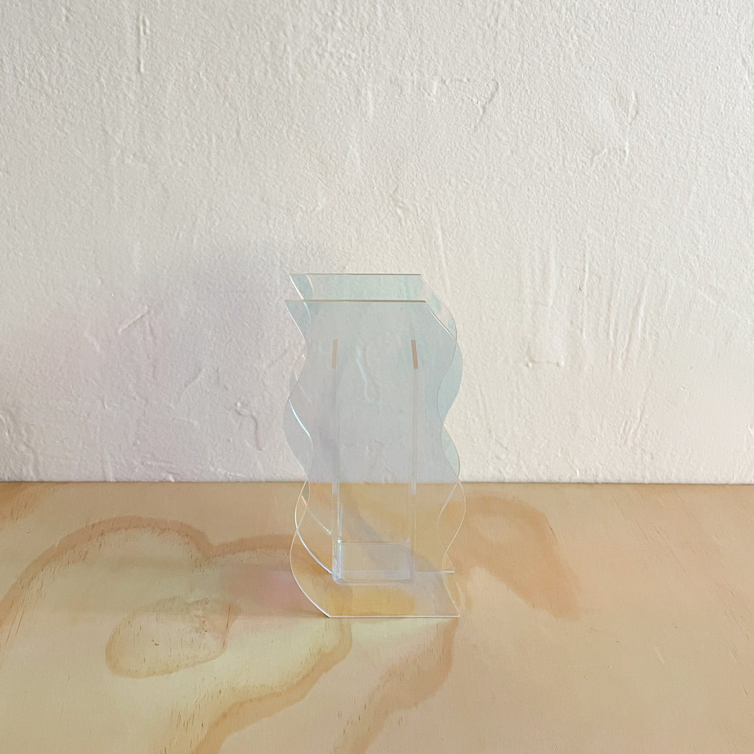 Iridescent Wave Acrylic Vase